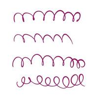 spiral set of curl hand drawn vector