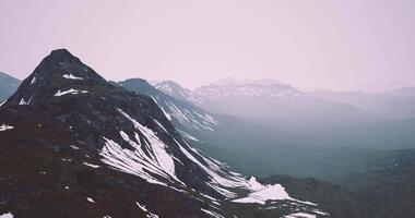 Mountain landscape with snow and mist in a tranquil setting video