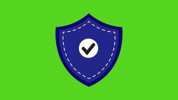 Privacy Protection Shield with checkmark Animation Green Screen. Secure Internet Connection online payment Cyber Security concept. Website browser unblock technology VPN Data encryption. video