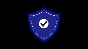 Privacy Protection Shield with checkmark Animation Alpha Channel. Secure Internet Connection online payment Cyber Security concept. Website browser unblock technology VPN Data encryption. video