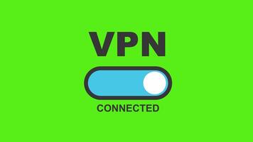 VPN Connected Privacy Protection Shield Green Screen Animation. Website browser unblock technology Virtual Private Network Secure Internet Connection online Cyber Security concept. video