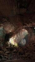 Subterranean Cave Filled With Rocks and Water video
