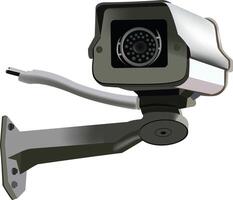 A security camera is shown on a white background vector