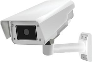 A white security camera on a white background vector