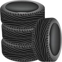 A stack of tires on a white background vector
