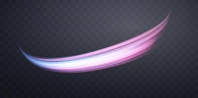 Glowing pink and blue lines. Dynamic neon realistic energy speed wave. Abstract curve twirl light effect on a dark background vector