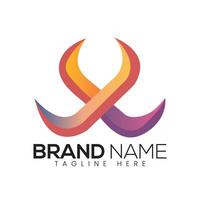 abstract logo design with a colorful arrow vector