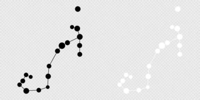 Scorpius constellation map set. illustration. vector