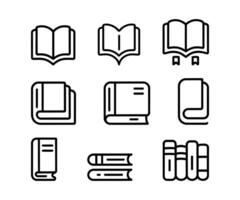 Simple Line Icons of Books and Book Stacks vector