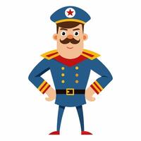 cartoon captain in uniform. captain profession . Isolated on white background. illustration . vector