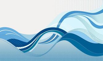 abstract blue wave background with white and blue lines vector