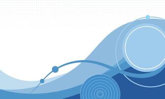 abstract blue wave background with circles and circles vector