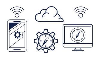 Cloud computing, mobile devices, and a computer vector