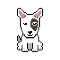 Pixel art a cute bull terrier dog in retro style vector