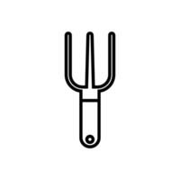 Garden fork icon. Outline gardening fork icon for web design isolated on white background vector