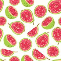 Modern abstract fresh guava design with seamless Fruits pattern and unique textures, ideal for fabric, stationery, and home decor. vector