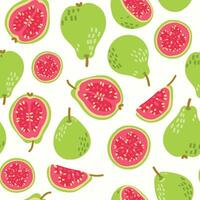 Modern abstracthalf guavas design with seamless Fruits pattern and unique textures, ideal for fabric, stationery, and home decor. vector
