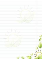 blank lined striped sheet with stylized green leaves22 vector