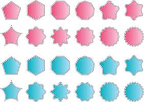 Shape collection for your design. Badge Polygonal elements with sharp and rounded edges. vector