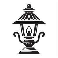 An old lantern with a candle on it vector