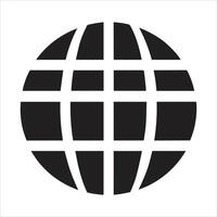 A globe icon with a black and white square vector