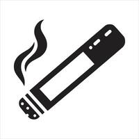 A cigarette with a flame icon on a white background vector