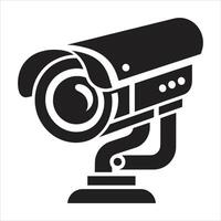 A black and white image of a security camera vector