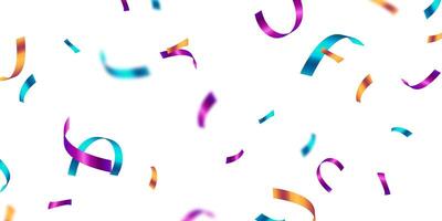 Many colorful confetti streamers on a white background vector