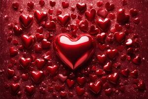 Valentine's Day Edition 8 - Sparkling Crimson Heart with Shining Background photo
