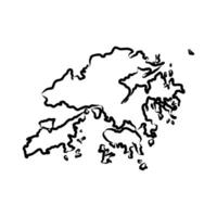 drawing of a map of hong kong vector