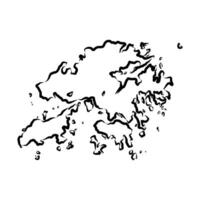 Hong Kong state map sketch vector
