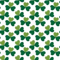 Shamrocks Seamless pattern in monochrome green. St Patrick Greeting Abstract Minimalist Background. Isolated illustration Wallpaper, wrapping or web promo leaflets Thematic or Greeting cards vector