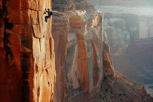 a man Extremes rock climbing30 photo
