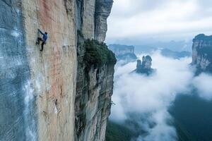 a man Extremes rock climbing25 photo