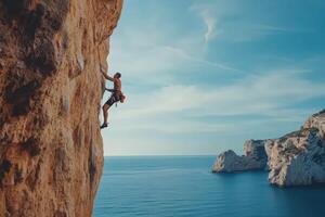 a man Extremes rock climbing20 photo