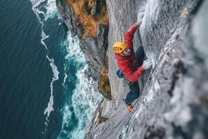 a man Extremes rock climbing16 photo