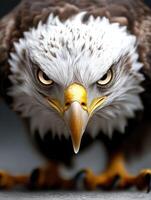 an eagle with a yellow beak and white feathers9 photo