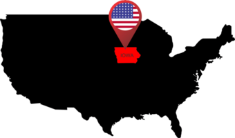 IOWA pin map location flag png