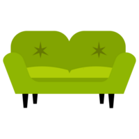 a green couch with a star on it png