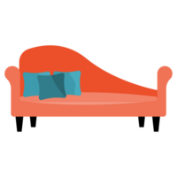 a couch with pillows on it, on a transparent background png