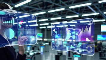 Advanced Data Interaction Footage in a High-Tech Environment video