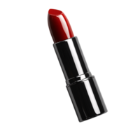 A classic, bold red lipstick in a shiny, black tube, angled to highlight its rich color and sophisticated, timeless elegance png