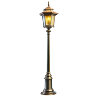 Vintage Street Lamp, Elegant, tall vintage street lamp with a warm glow, ideal for evoking a classic, nostalgic ambiance in outdoor settings png