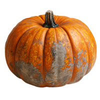 A rustic, weathered pumpkin with patches of discoloration, giving it a character-filled, vintage look that speaks of time and harvest season png