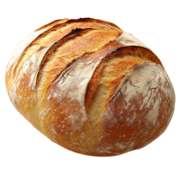 An oval-shaped sourdough bread loaf, with a deep brown crust and intricate scoring, radiating artisanal quality png
