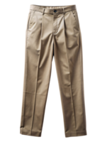 Tan dress pants with sharp pleats and a sleek finish, providing a sophisticated, formal look suitable for professional settings png