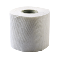 A roll of white toilet paper, textured and perforated. Its clean design and soft material are perfect for household necessities png