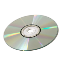 uma inclinado DVD, Está reflexivo superfície fundição vibrante, colorida luz padrões, simbolizando Eterno digital entretenimento e tecnologia png