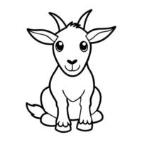 Goat Sitting on a Sunlit Stone vector