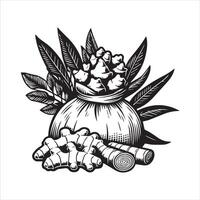 Ginger on the Sack Rustic Charm vector